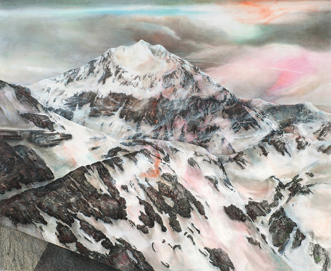 Winterberg, 2015, Farbstift, Pastell und Gouache auf Papier, 129 x 159 cm