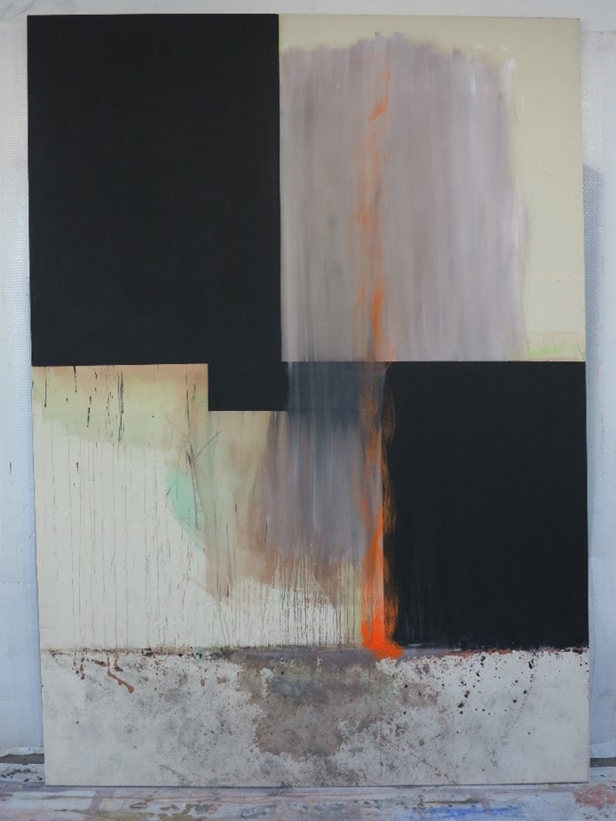 Lienhard von Monkiewitsch: Geerdet 29 (Verstoß), 2024. Dispersion und Acryl auf Leinwand, 280*200 cm 