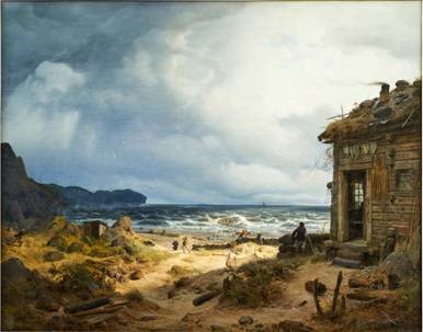 Andreas Achenbach, Küstenlandschaft, München 1837, Öl auf Leinwand, Privatsammlung © Museum LA8 Baden-Baden