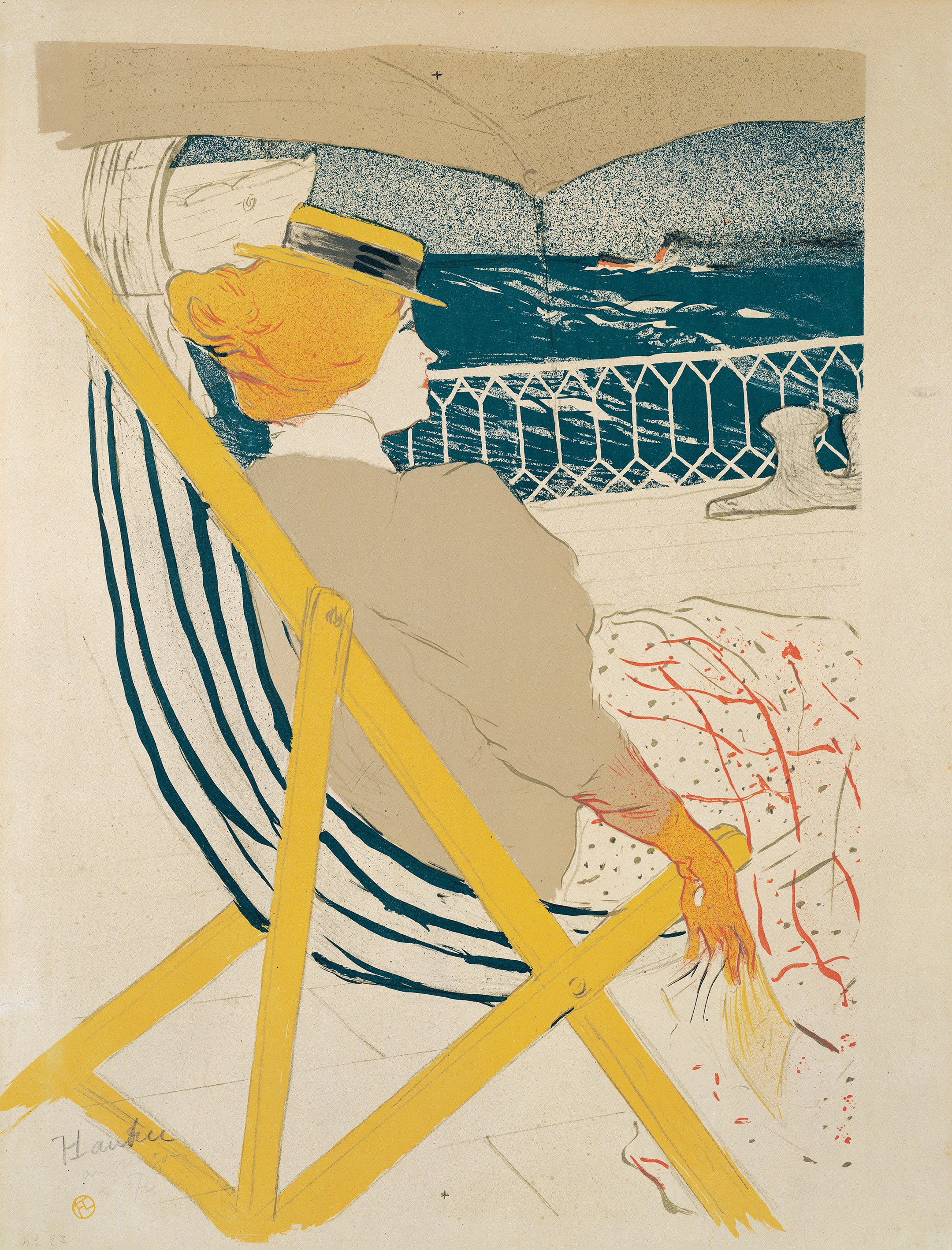 Henri de Toulouse-Lautrec (1864–1901): La Passagère du 54 – Promenade en yacht, 1896. Lithografie in sechs Farben (2. Zustand), 61 x 44,7 cm. Städel Museum, Frankfurt am Main. Foto: Städel Museum – ARTOTHEK