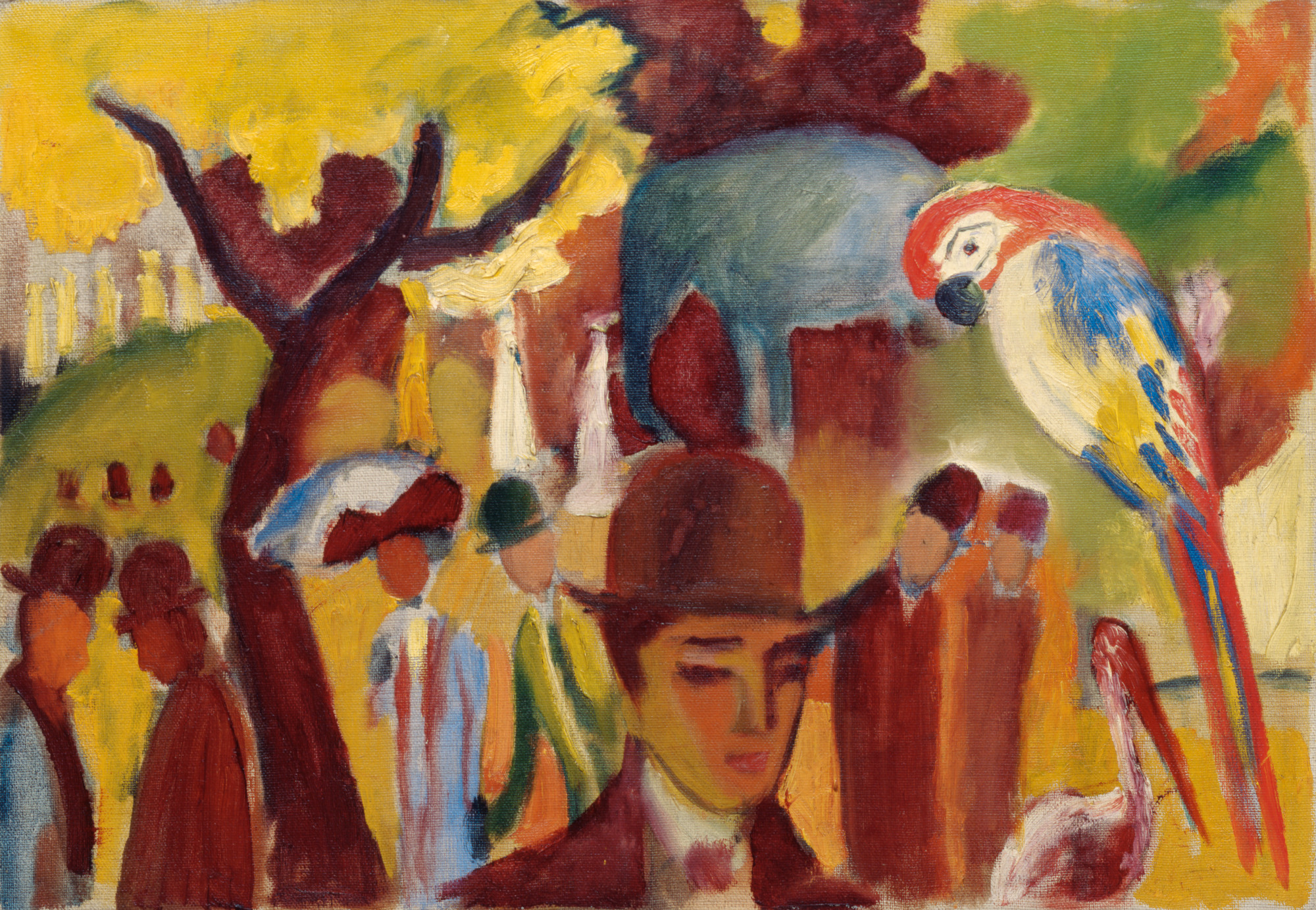 August Macke, Kleiner Zoologischer Garten in Braun und Gelb, 1912, Museum Frieder Burda, Baden-Baden