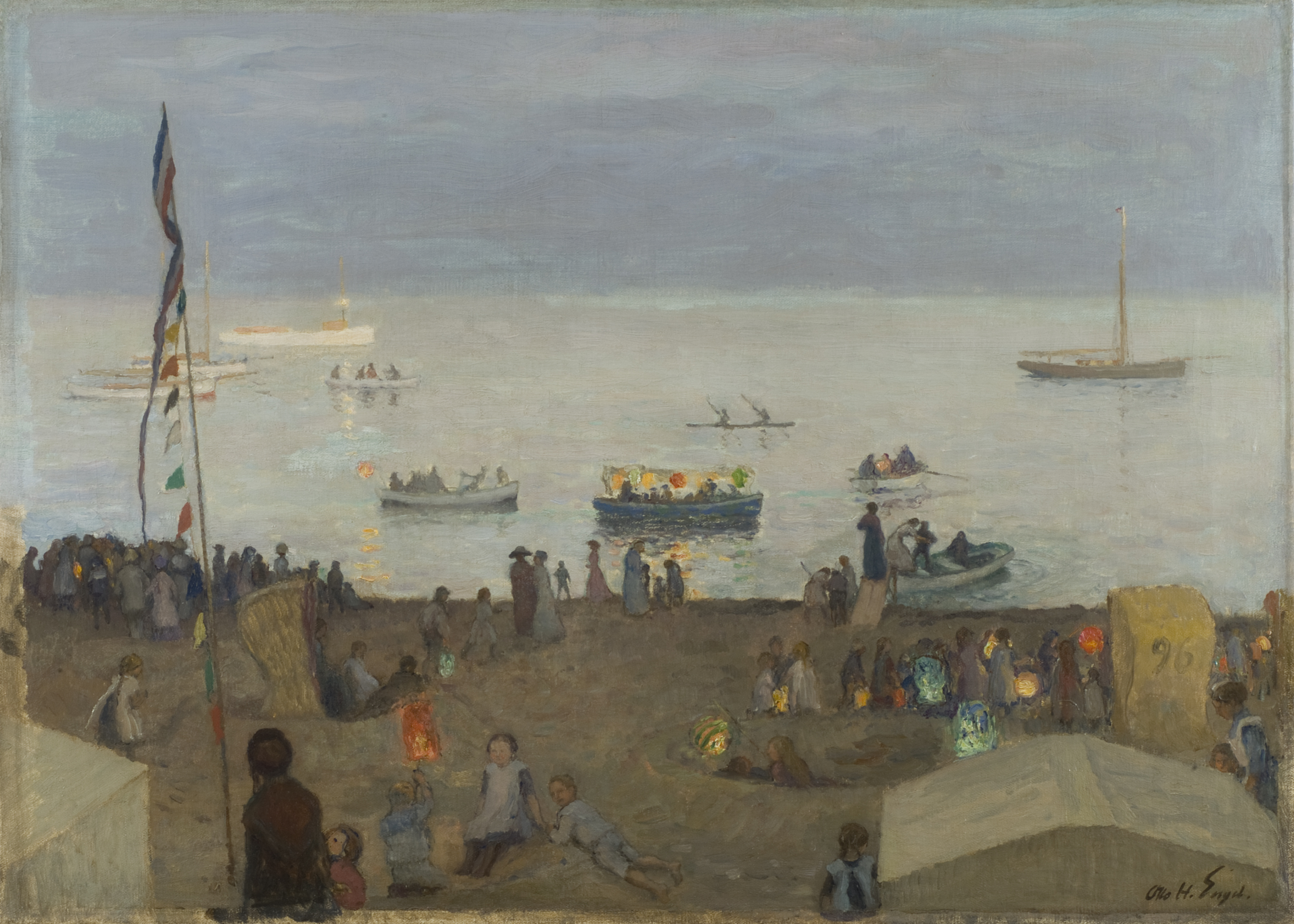 Otto Heinrich Engel, Strandleben am Abend, 1911, Museum Kunst der Westküste