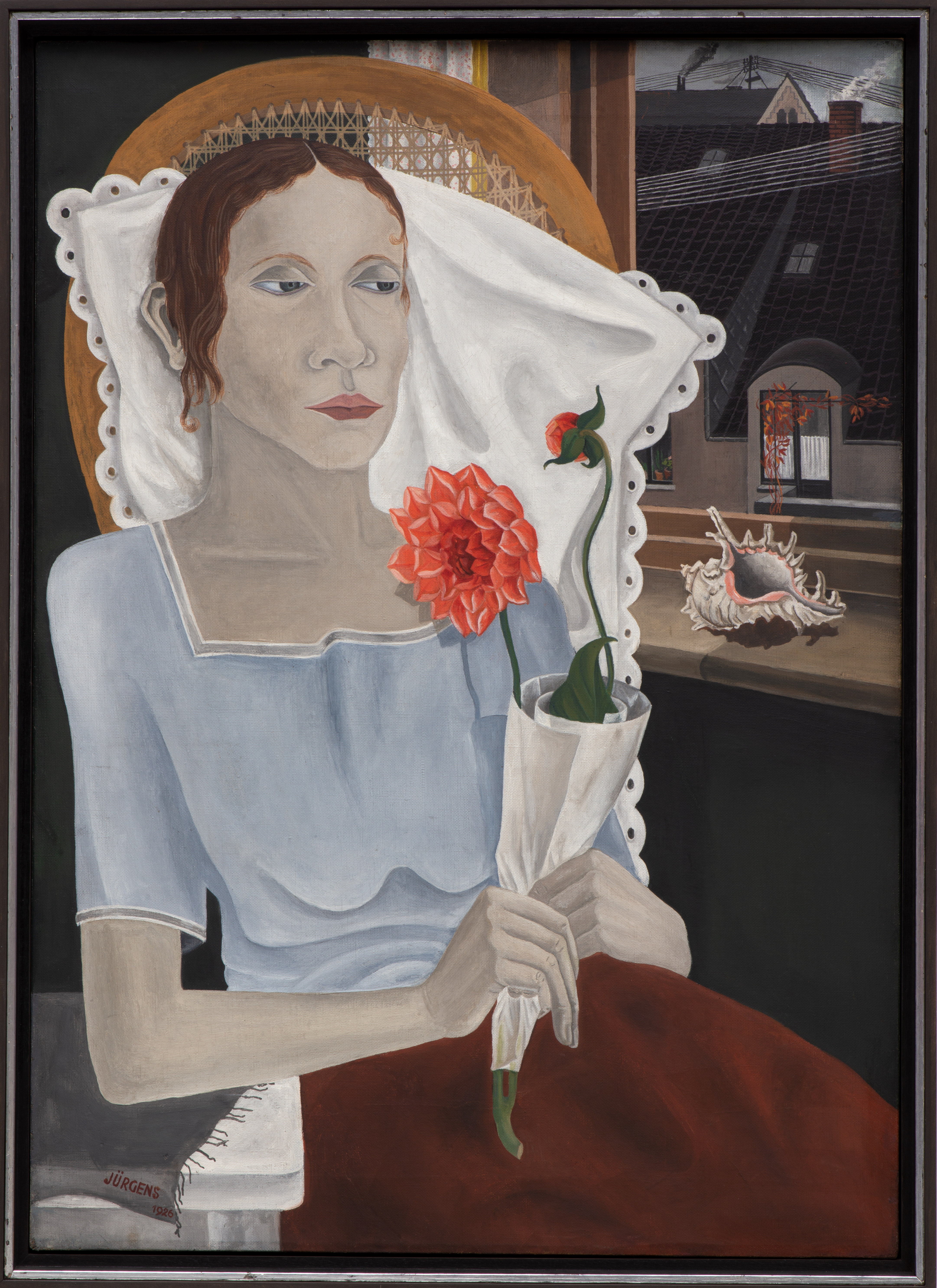 Grethe Jürgens, Krankes Mädchen, 1926, Öl  auf Leinwand, 70 x 50 cm, Sprengel Museum  Hannover, Leihgabe Landesmuseum  Hannover; Foto: Herling/Herling/Werner,  Sprengel Museum Hannover; © H. Jürgens Hitz