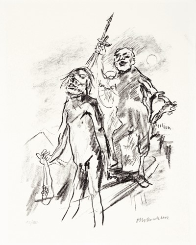 : Oskar Kokoschka, Geh, und ER sei bei dir da!, zu: Saul und David, 1963-68, Lithografie, 44 x 35,5 cm, © Fondation Oskar Kokoschka, Vevey / 2016, ProLitteris