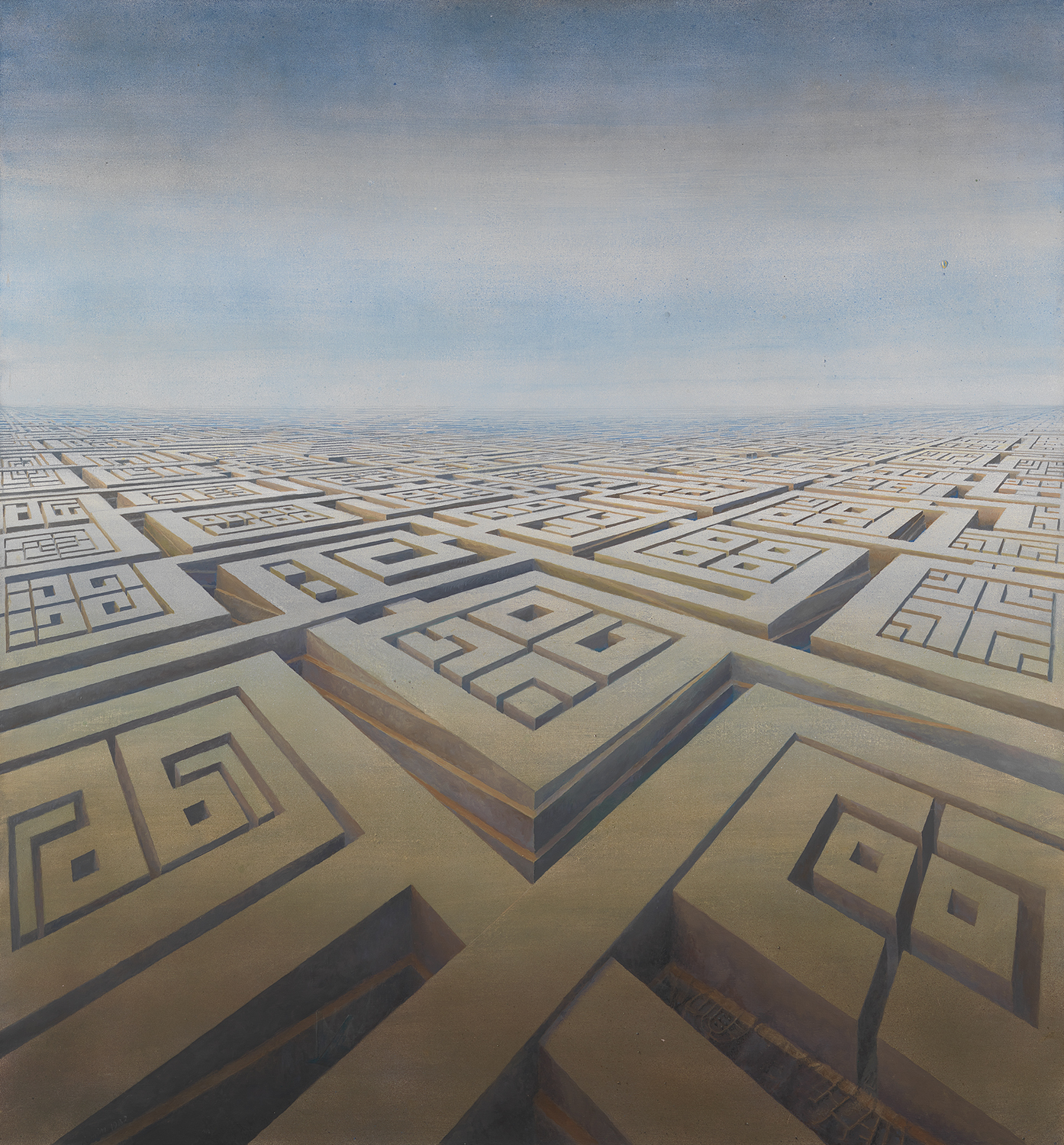 Bettina von Arnim, Nach-Stadt, 1982, Öl auf Leinwand, 125 x 115 cm