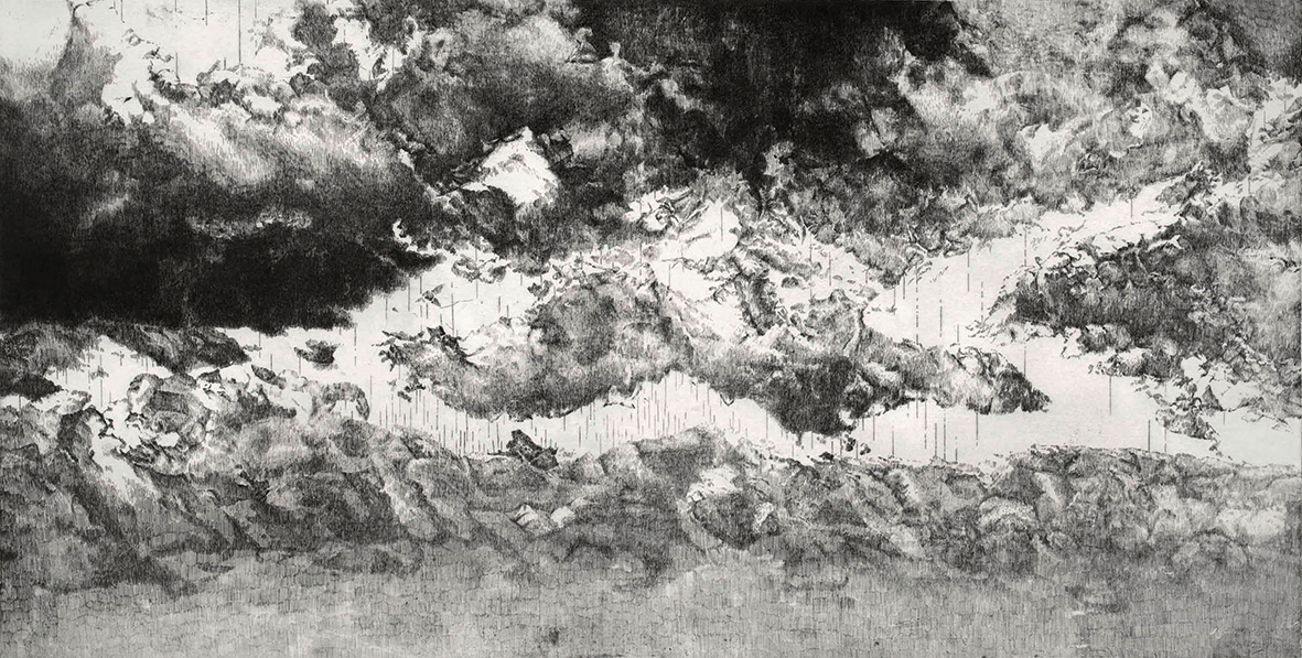 ORLANDO, Sehnung (Fragment II), seit 2010, Radierung, 90 x 175 cm