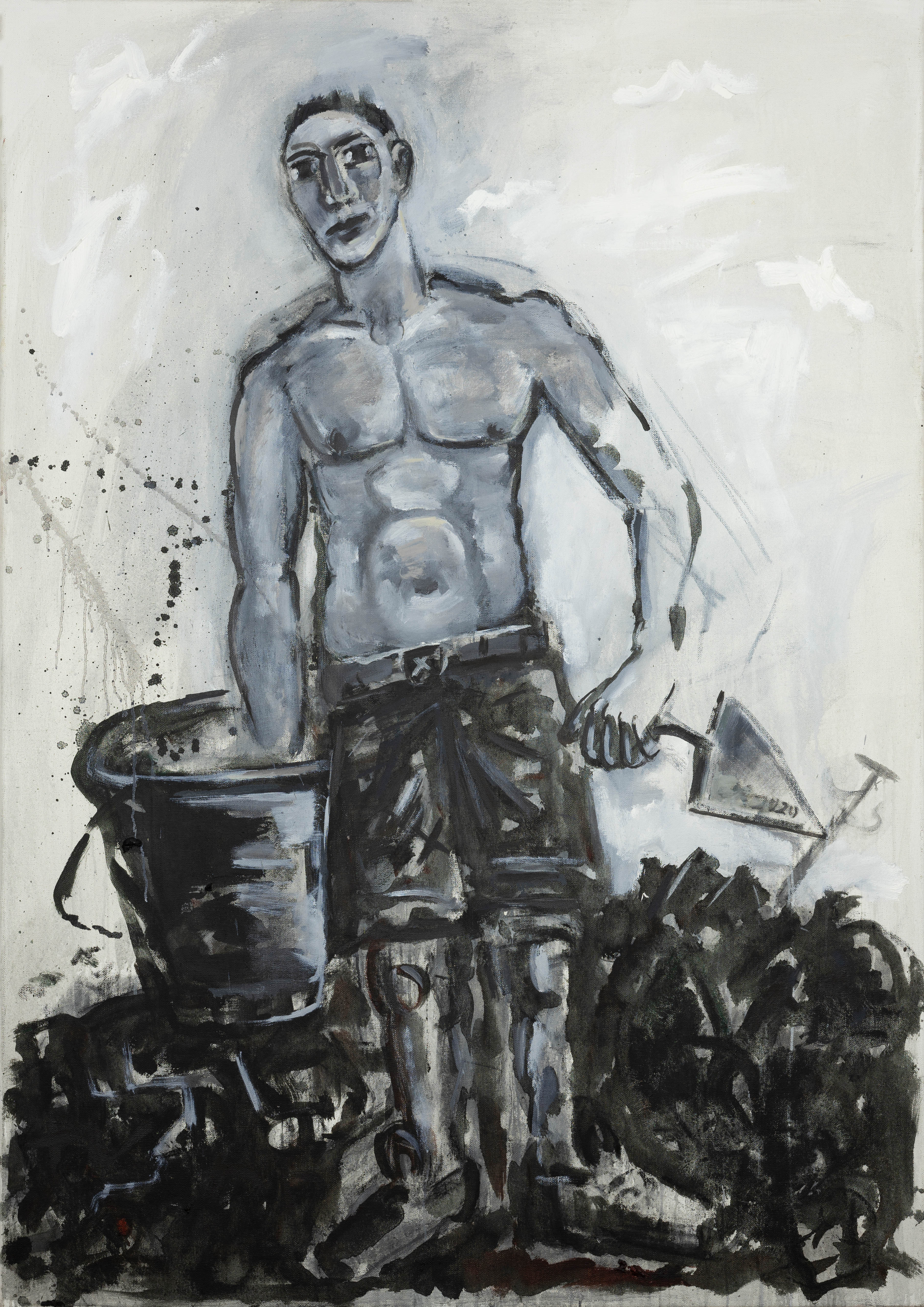 Ralf Kerbach - Freier Maurer, 2019, Öl auf Leinwand, 170 x 120 cm