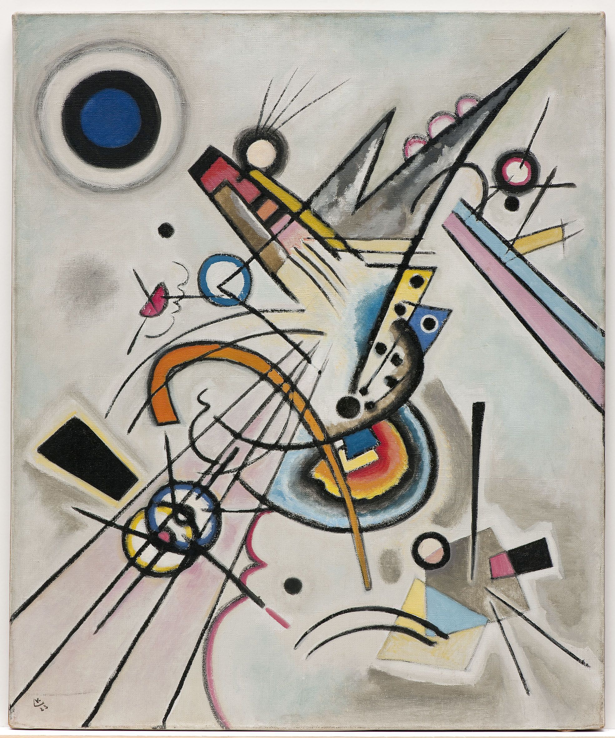 Wassily Kandinsky: Diagonale, 1923. Sprengel Museum Hannover. Leihgabe Niedersächsisches Landesmuseum, Schenkung Dr. Bode, 1971. Foto: Sprengel Museum Hannover, Herling/Herling/Werner, gemeinfrei. 