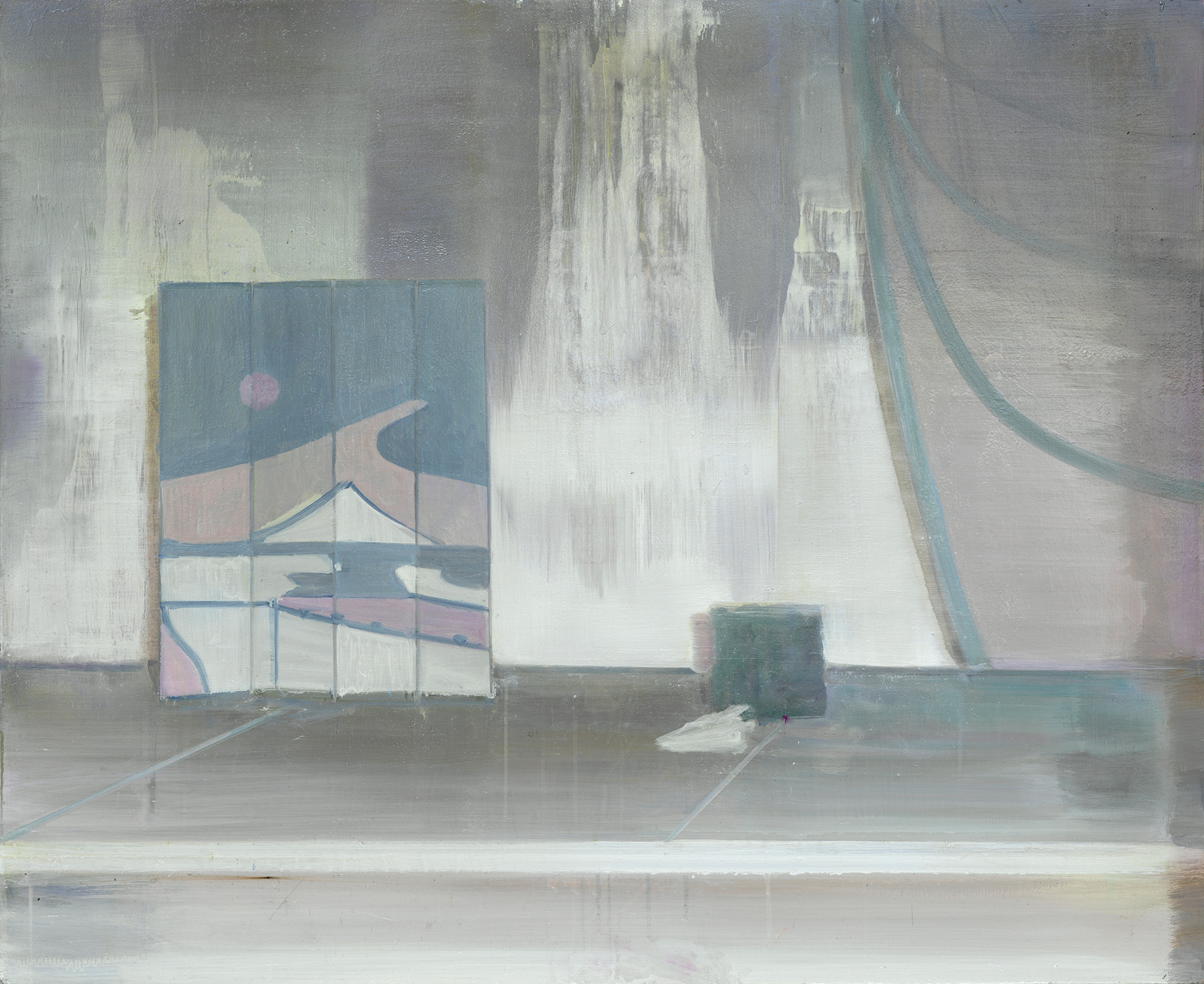 ERic Keller - Kulturhaus 7, 2023, Öl auf Holz, 90 x 110 cm
