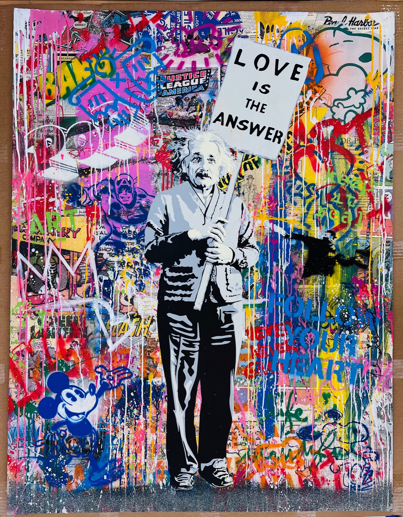 Mr. Brainwash - Einstein with Banksy Thrower