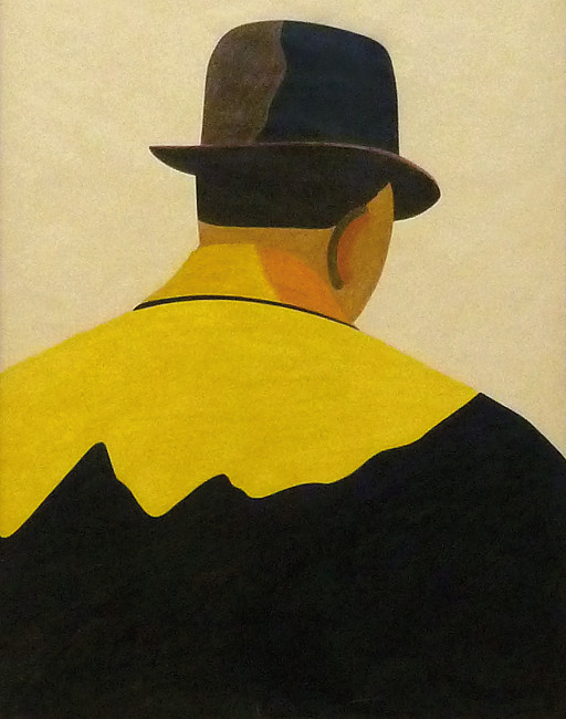 Eduardo Arroyo, Schauspieler, 1975, Farbstift auf gelbem Papier, 65 x 50 cm