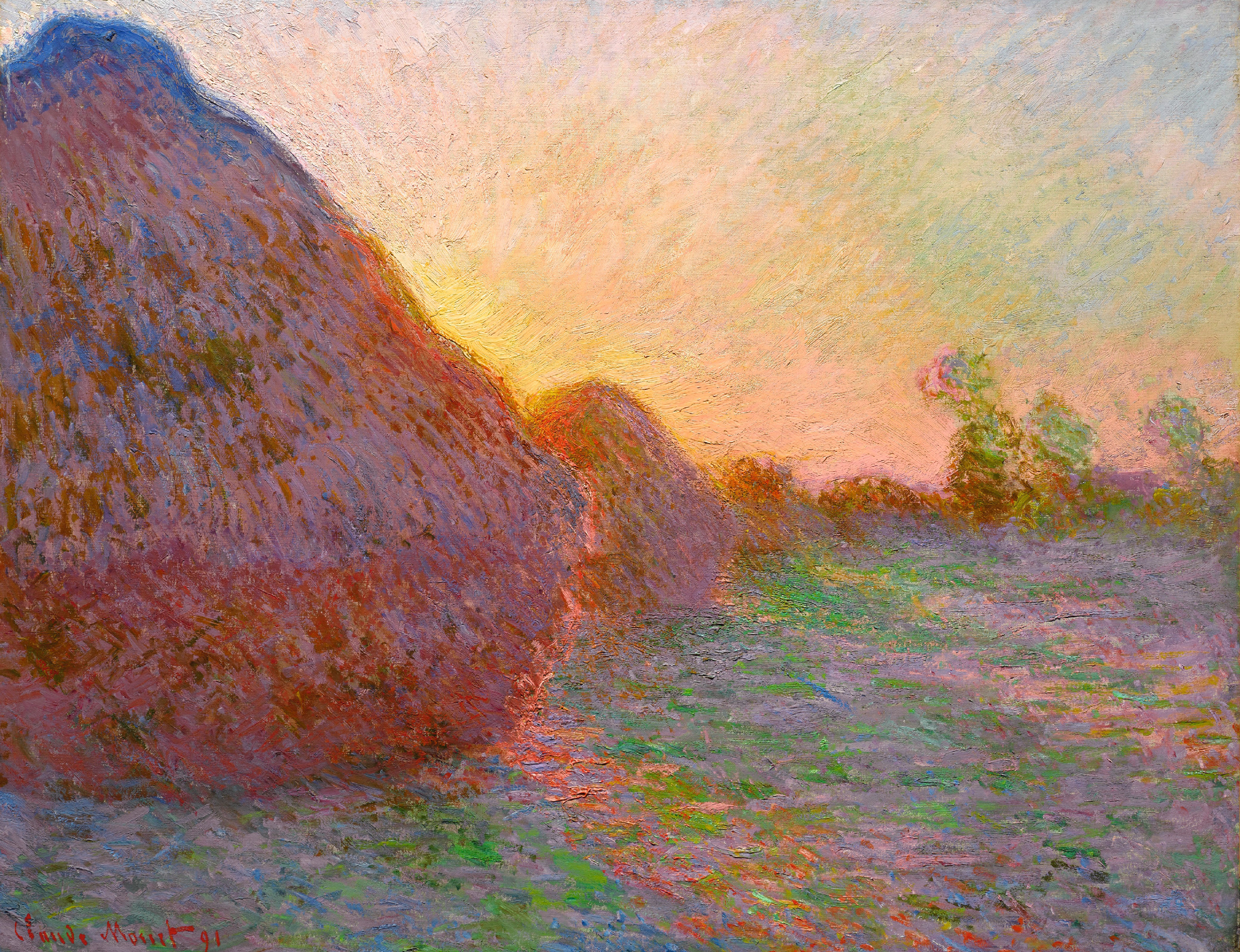 Claude Monet: Getreideschober, 1890, Öl auf Leinwand, 73 x 92,5 cm, Sammlung Hasso Plattner