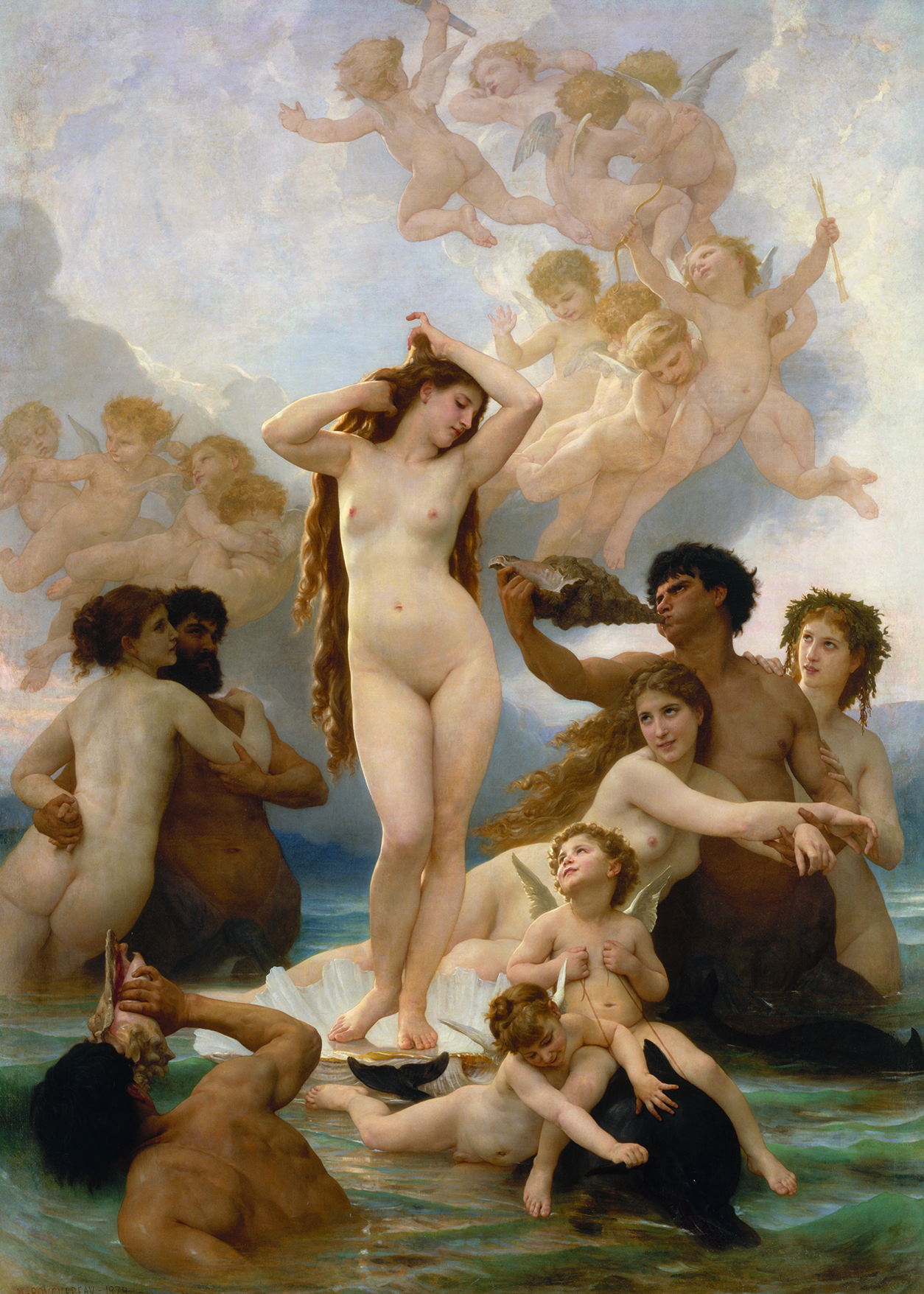 William Bouguereau (1825-1905). Die Geburt der Venus, 1879. 300 x 215 cm, Öl / Leinwand. © bpk | RMN – Grand Palais. Hervé Lewandowski