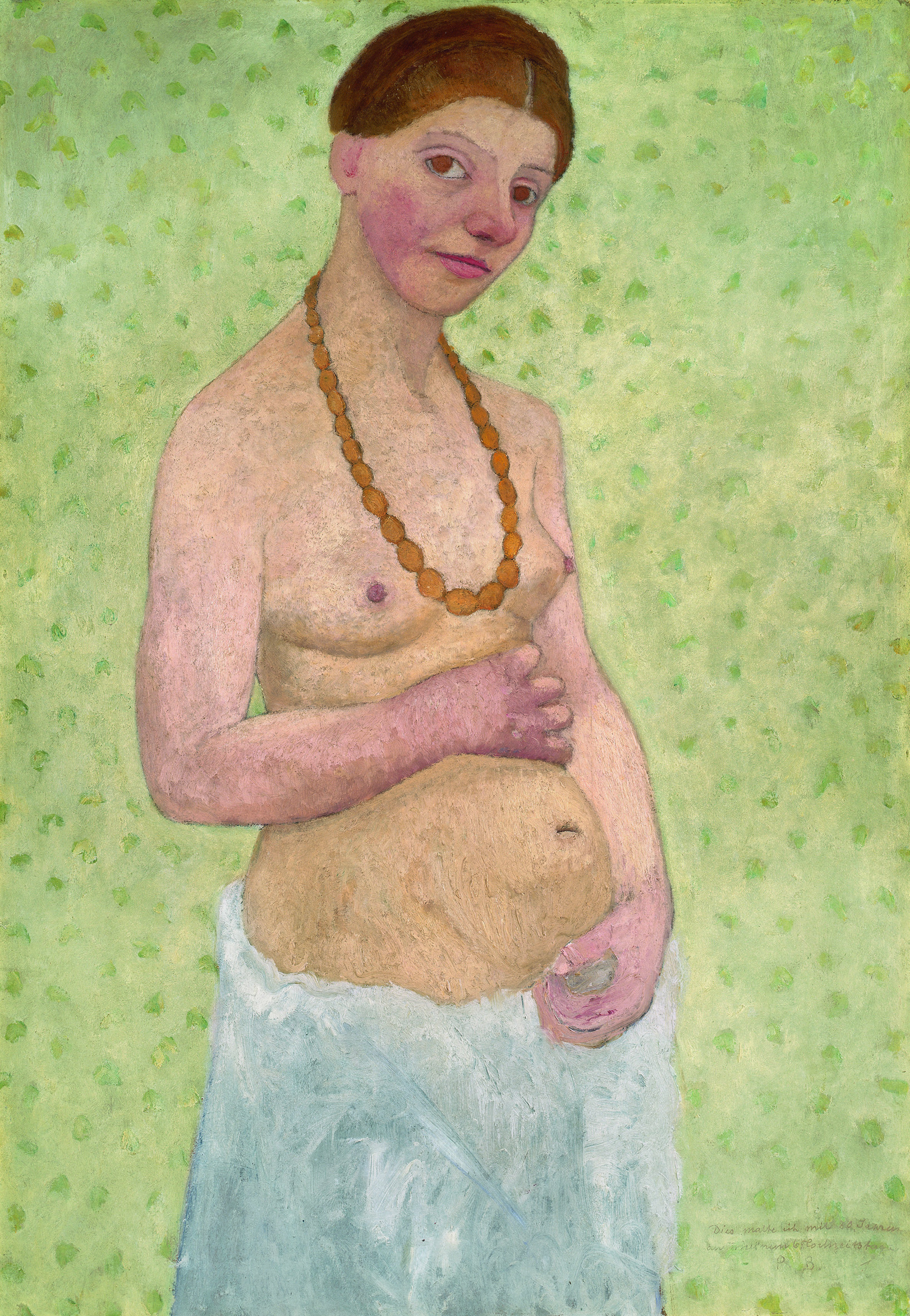 Paula Modersohn-Becker Selbstbildnis am 6. Hochzeitstag, 1906. Museen Böttcherstraße, Paula Modersohn-Becker Museum, Bremen 