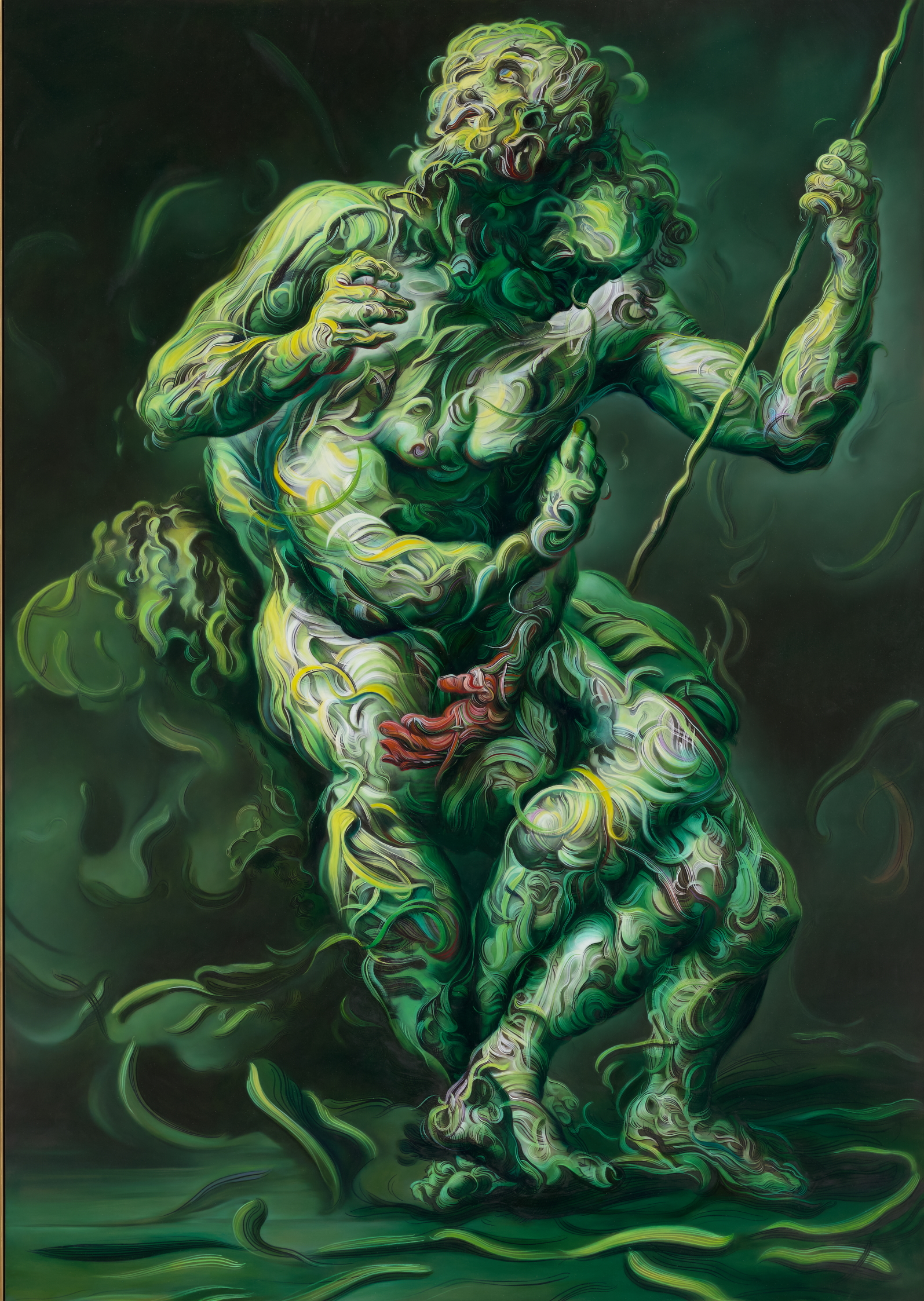 Glenn Brown, Bring on the Headless Horses, 2020, oil and acrylic on panel,  in artist's frame, 205 x 146 x 5.2 cm; © Glenn Brown, Courtesy the artist and  Galerie Max Hetzler Berlin, Paris, London, Marfa