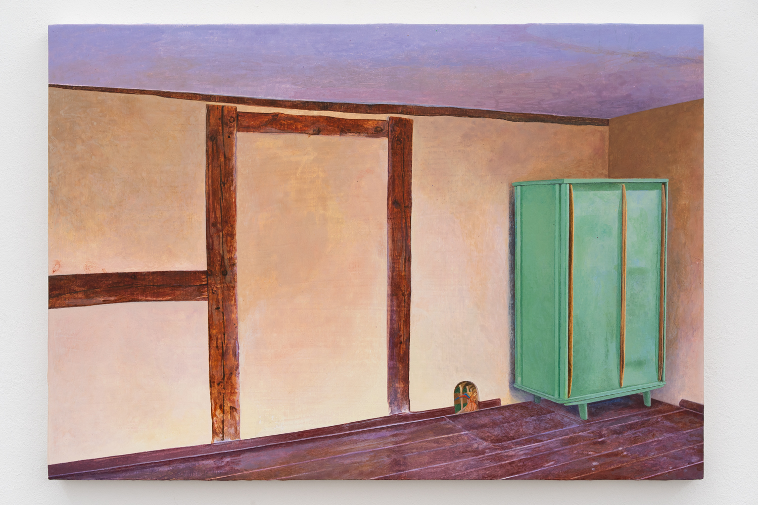 Lin Olschowka: Get-together, 2025, acrylic on chalk on wood, © Lin Olschowka/Kunstverein Friedrichshafen: 2026, Fotograf: Cim Jubke 