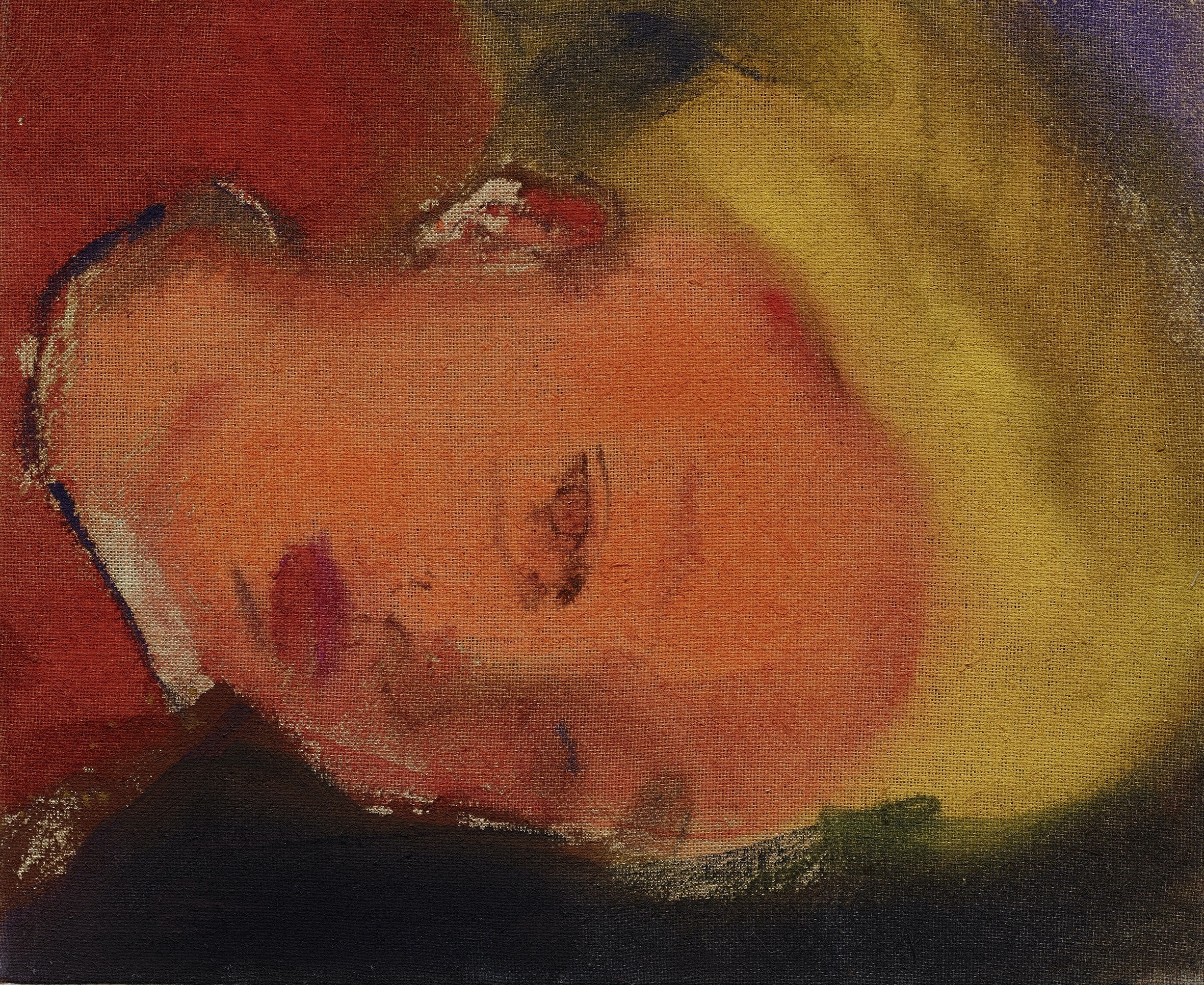 Leiko Ikemura, Reclining Face Orange, 2008 © die Künstlerin & Miettinen Collection