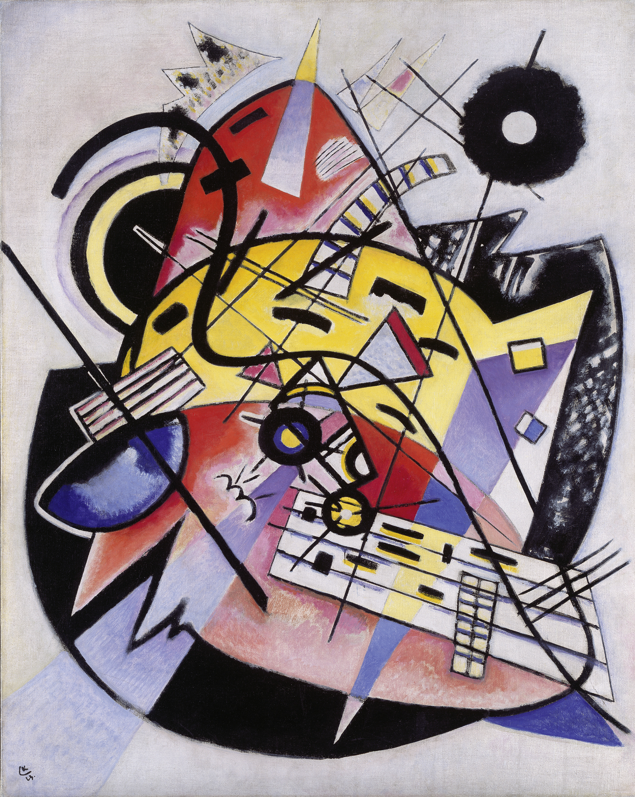 Wassily Kandinsky: Weißer Punkt (Komposition 248), 1923 Öl auf Leinwand, 91,5 x 73,3 cm Dauerleihgabe der Stiftung Hamburger Kunstsammlungen © SHK / Hamburger Kunsthalle / bpk Foto: Christoph Irrgang