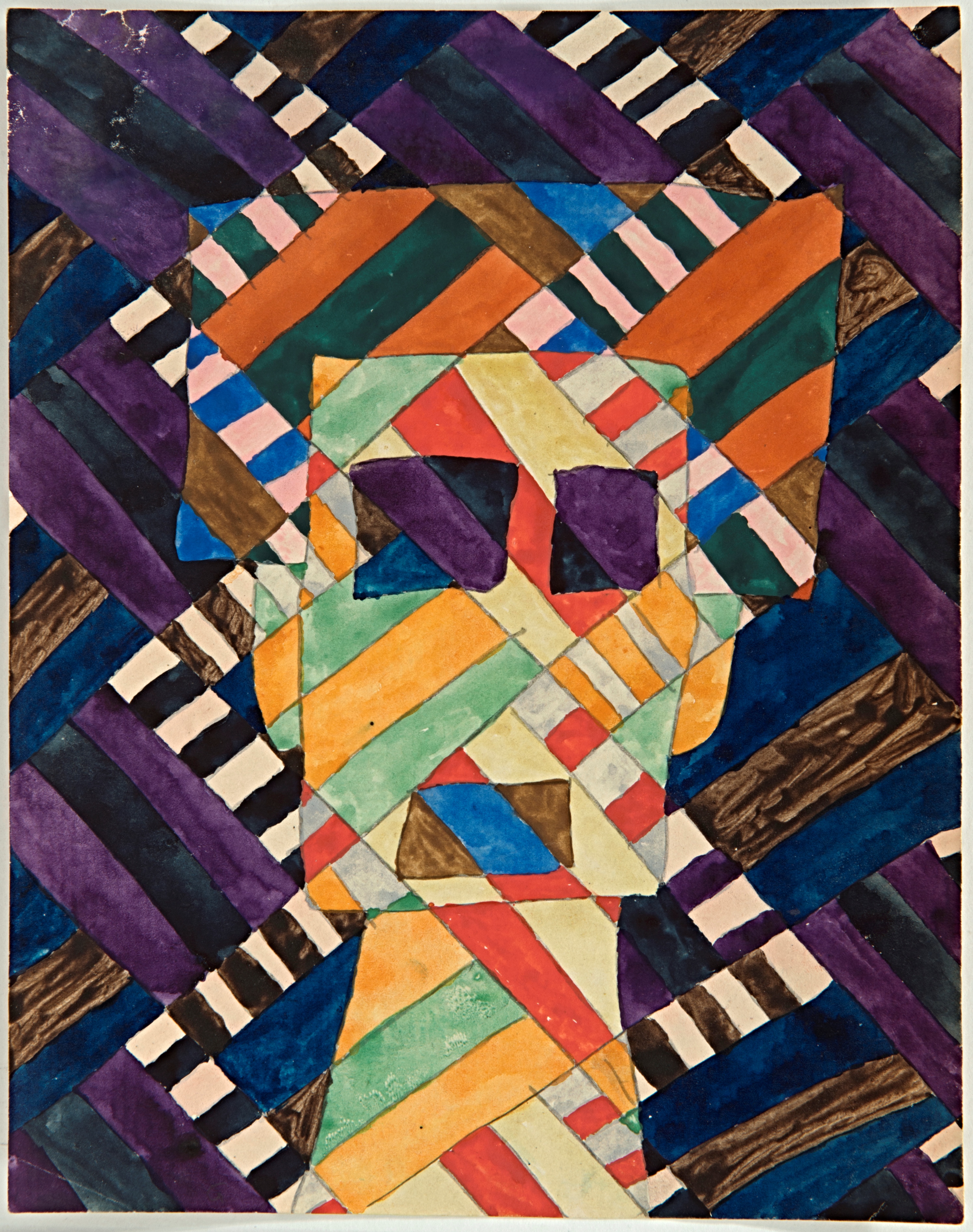 Paul Goesch, Kopf mit Farbteilung, um 1920, Berlinische Galerie, Urheberrechte am Werk erloschen, Repro: Kai-Annett Becker