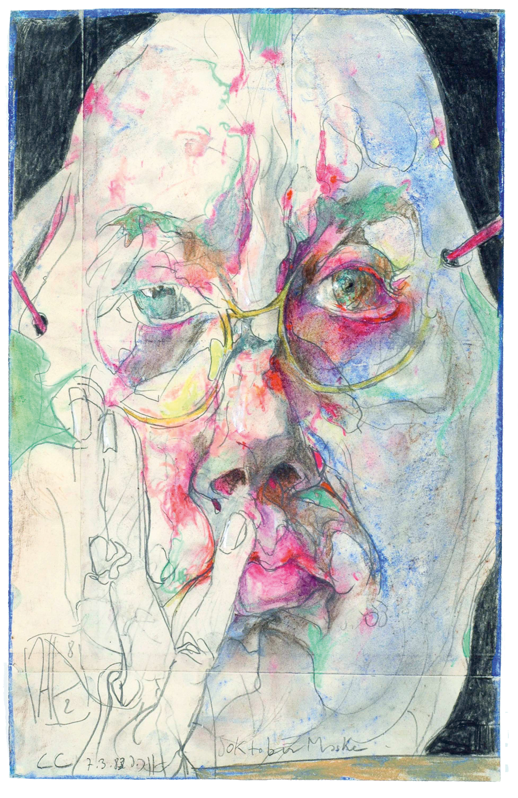 Horst Janssen: Oktober-Maske, 1982, Pastell. Copyright Horst Janssen, VG Bild-Kunst, Bonn 2016.