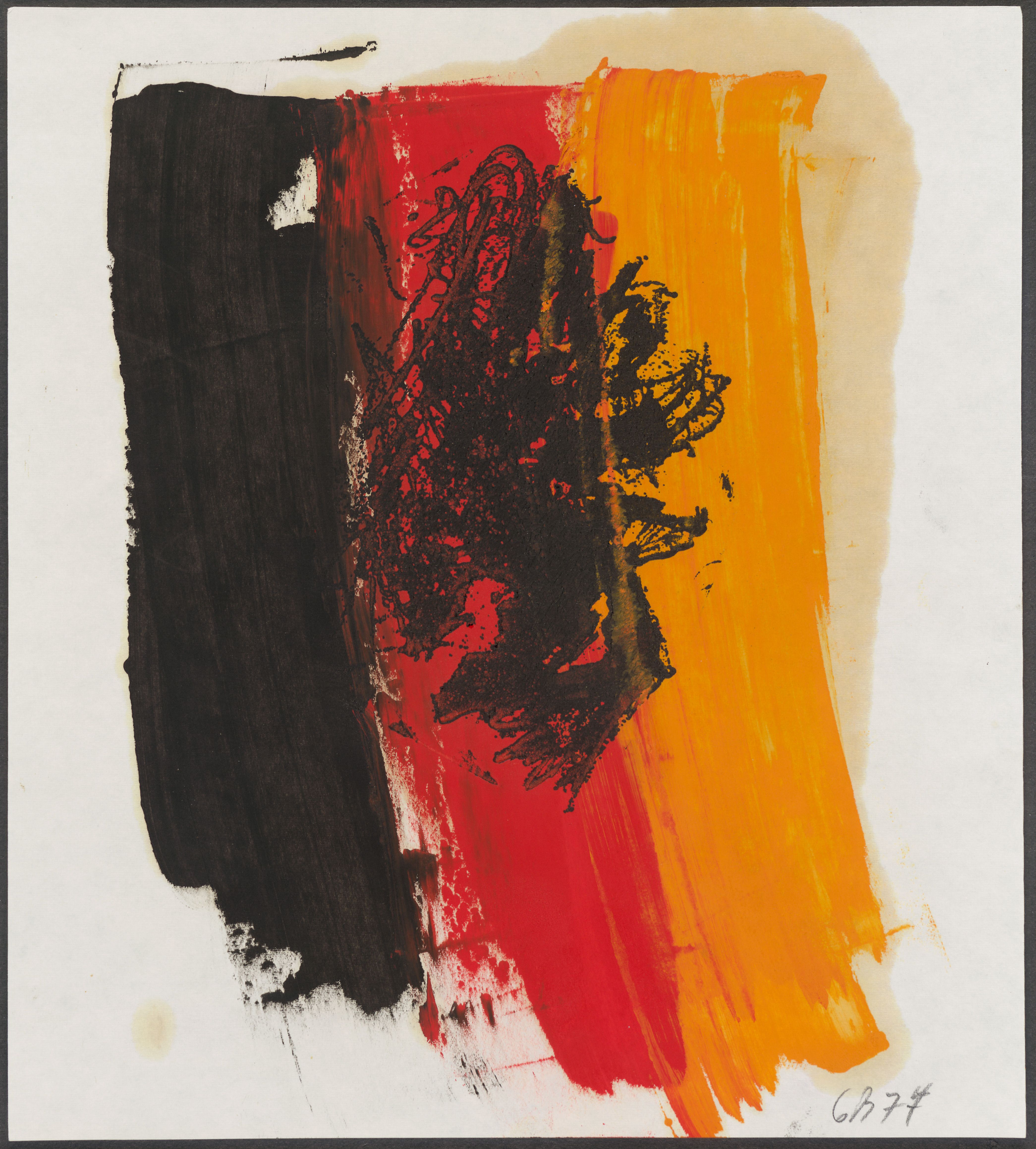 Georg Baselitz: Adler, 1977. Radierung, handkoloriert. Copyright Georg Baselitz, 2016. Schenkung an das British Museum von Count Christian Duerckheim