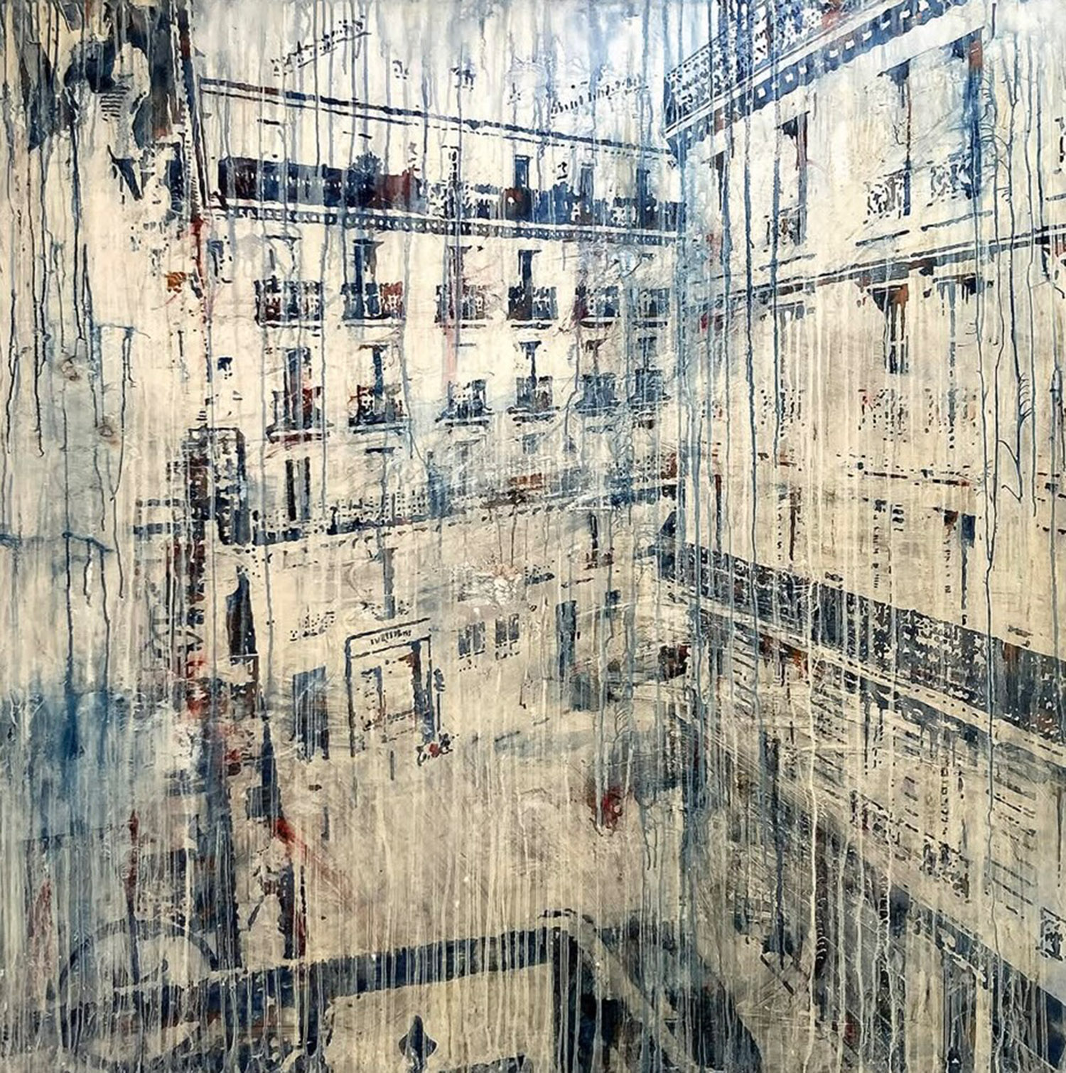 Peer Boehm, Was ich eigentlich tun will (Ausschnitt), 2026, Mischtechnik auf Leinwand, 180 x 180 cm