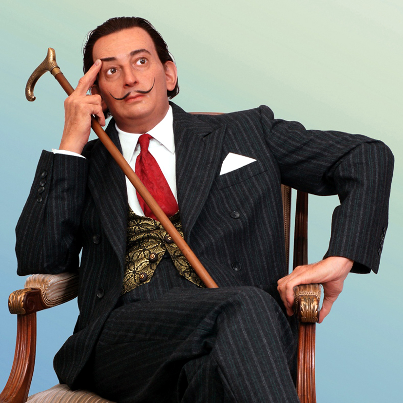 Lisa Büscher: Salvador Dalí als lebensgroße Sitzfigur (Detail. 2016). Foto: Imhof / Städt. Kulturamt Überlingen
