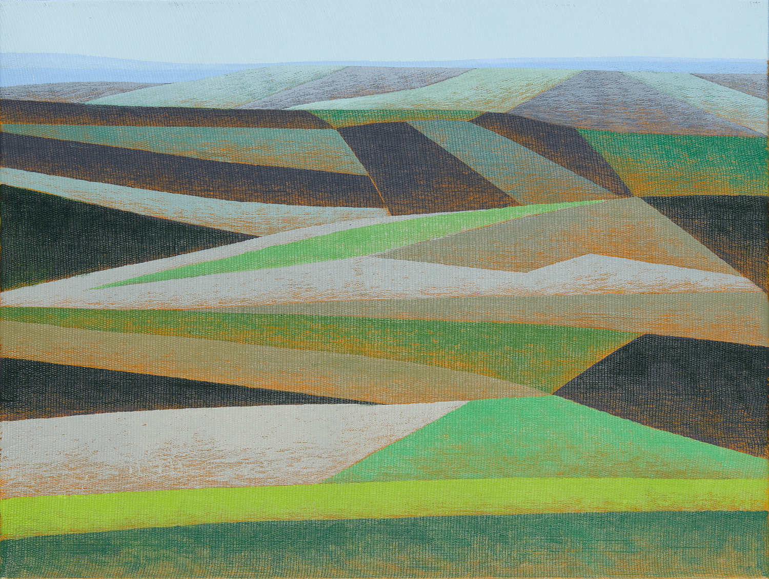 Gerhard Taubert, Felder, 1985, Acryl auf Leinwand, 50 x 60 cm 