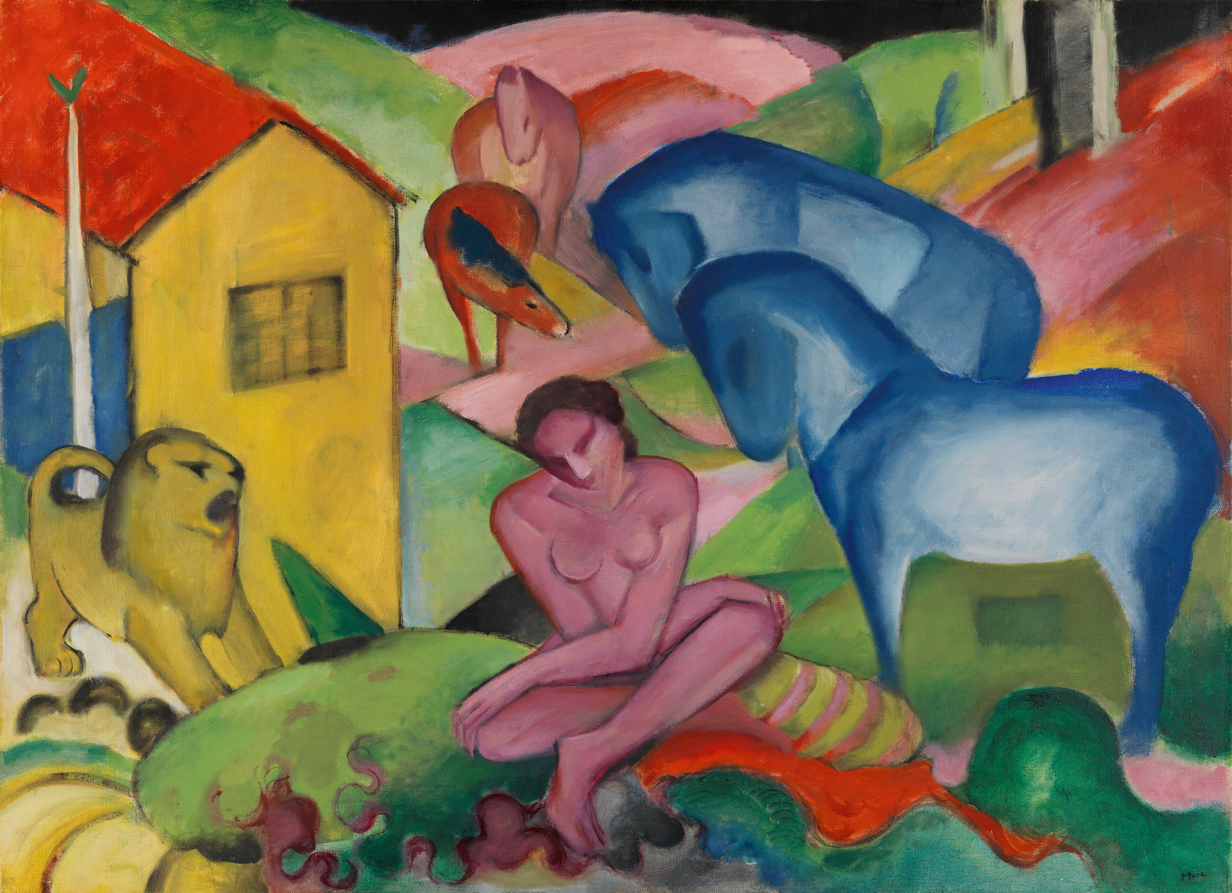 Franz Marc, Der Traum, 1912, Öl auf Leinwand, 100,5 × 135,5 cm, Museo Nacional Thyssen-Bornemisza, Madrid  Copyright: Nicht angegeben / Not specified