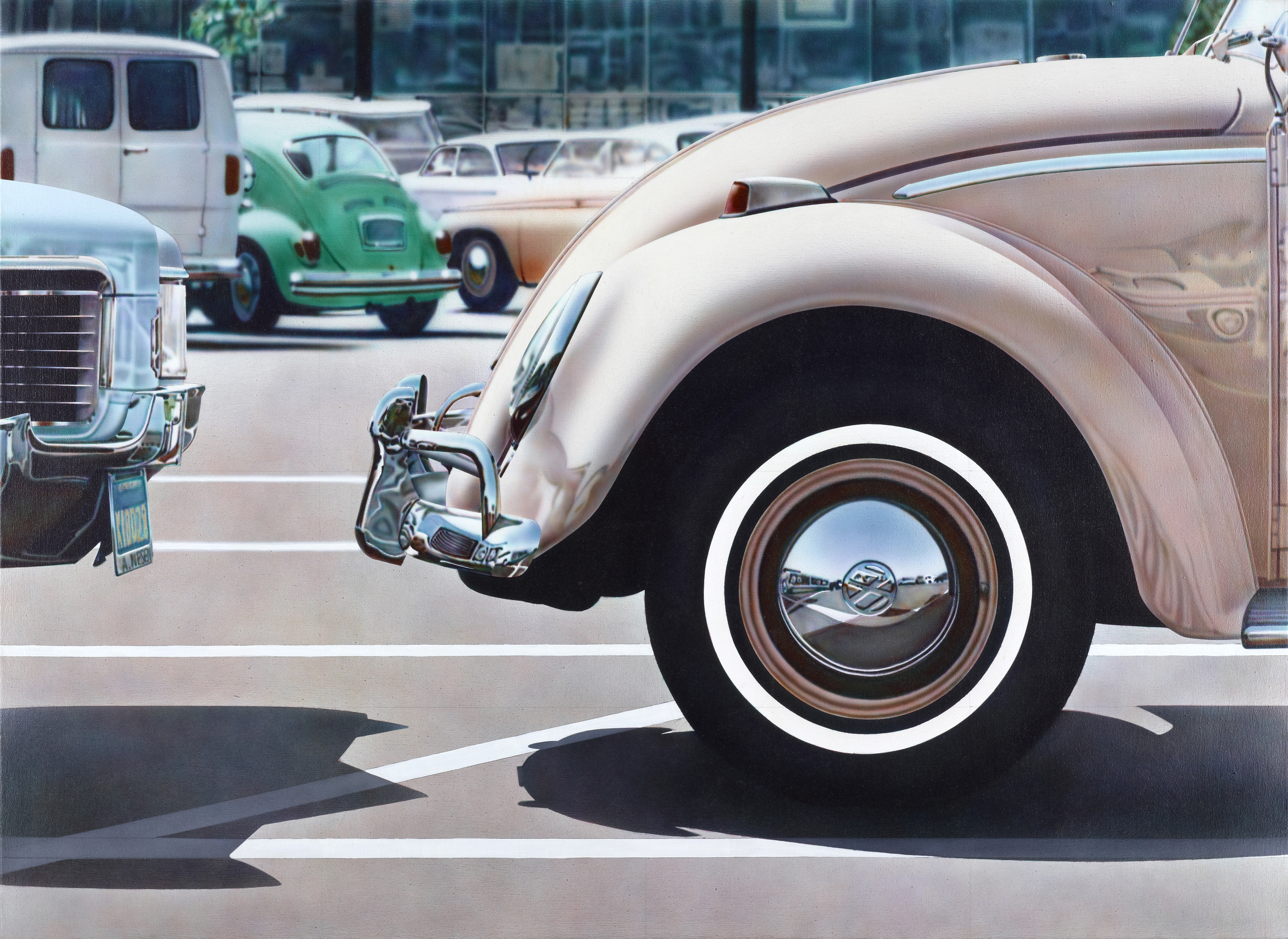 Don Eddy: Untitled (Volkswagen), 1971, Acryl auf Leinwand, 122 × 152 × 4 cm. Museum moderner Kunst Stiftung Ludwig Wien. Leihgabe der Österreichischen Ludwig-Stiftung seit 1991. © Don Eddy 2016