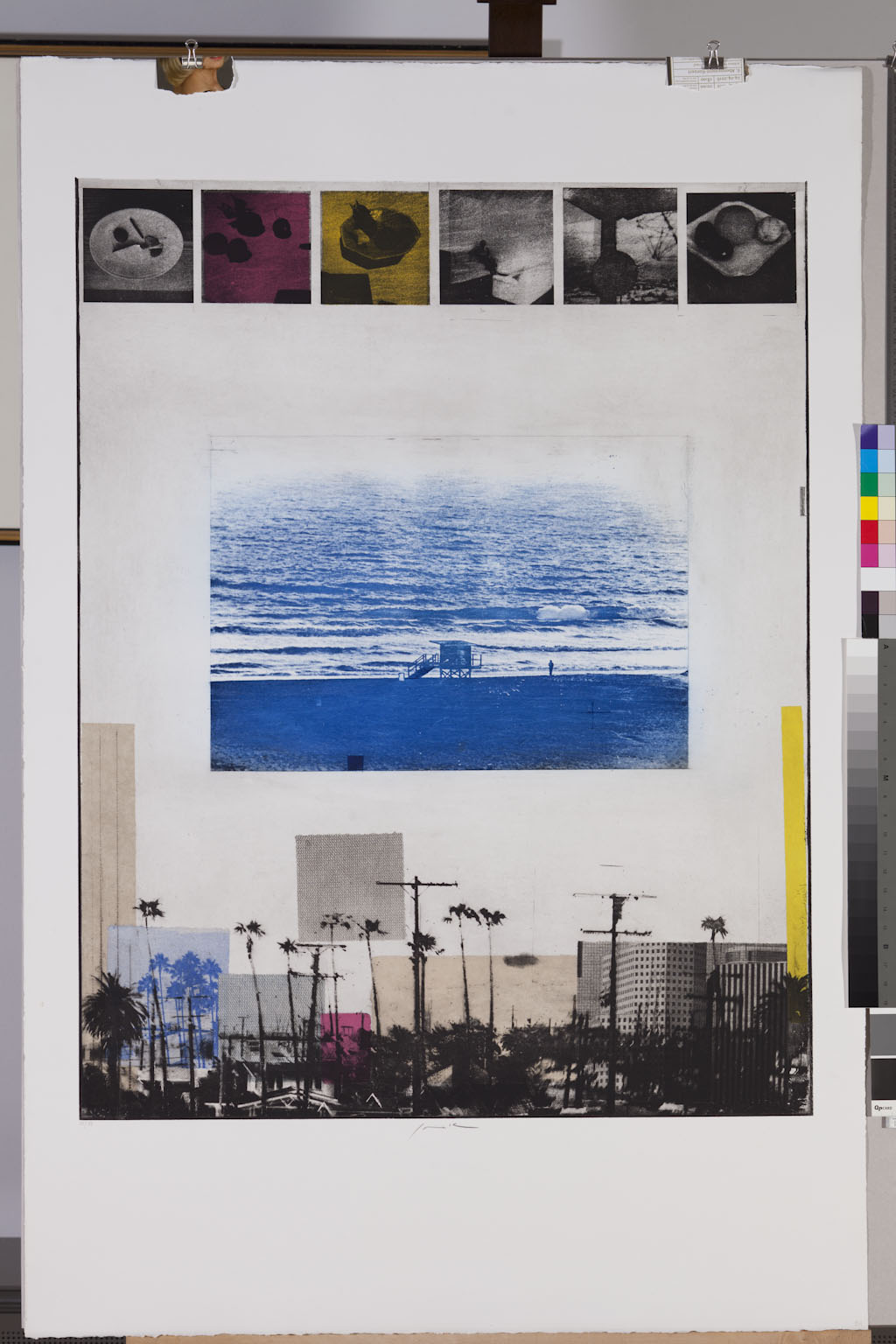 Pravoslav Sovak, West Coast C.A., 1991, Farbradierung, Photogravüre, Kaltnadel; 10 Einlagen (Japan), aquarelliert © Foto: Kunsthalle Mannheim/ Kathrin Schwab