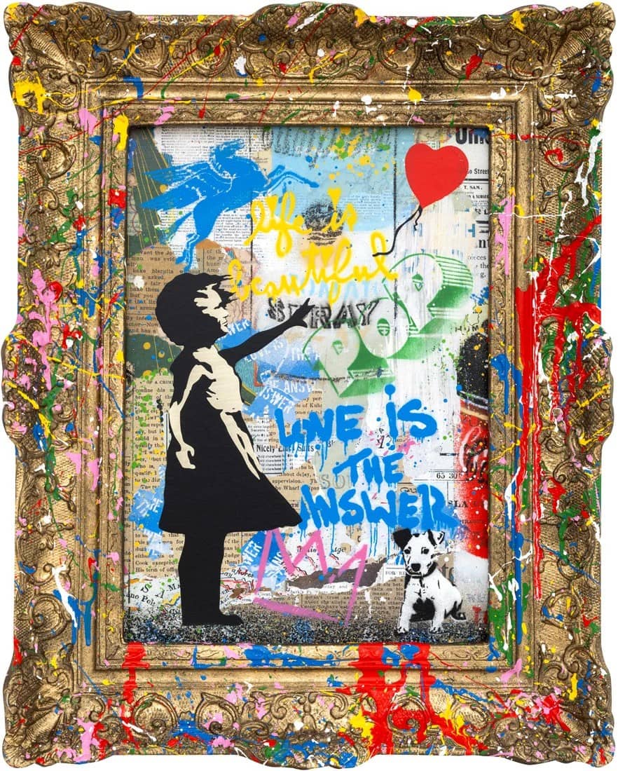 Mr. Brainwash - 2026 Vandalized Canvas Balloon Girl