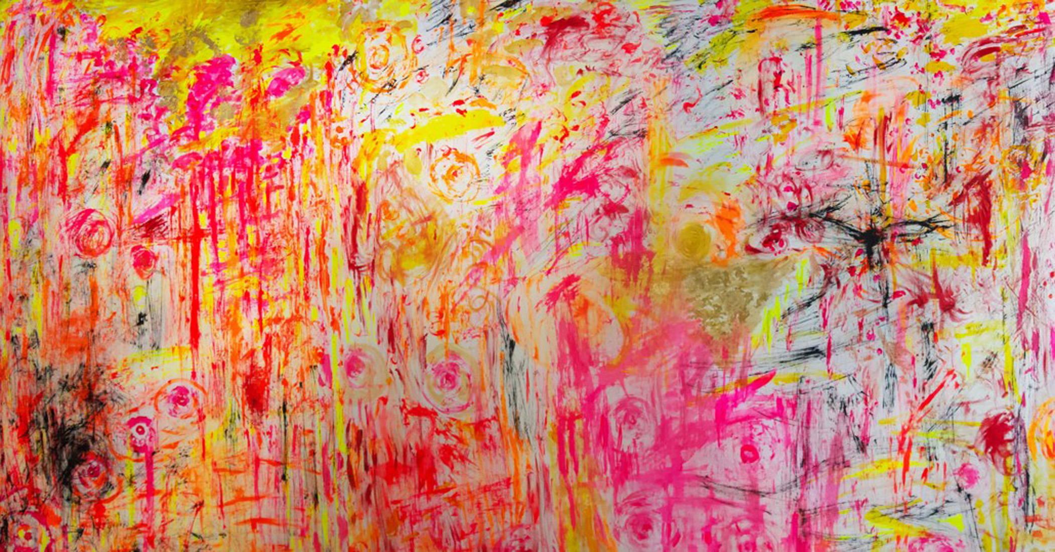(c) Alexandra Kordas Confusion 	(2,10 m/10 m, Acryl auf Leinwand)