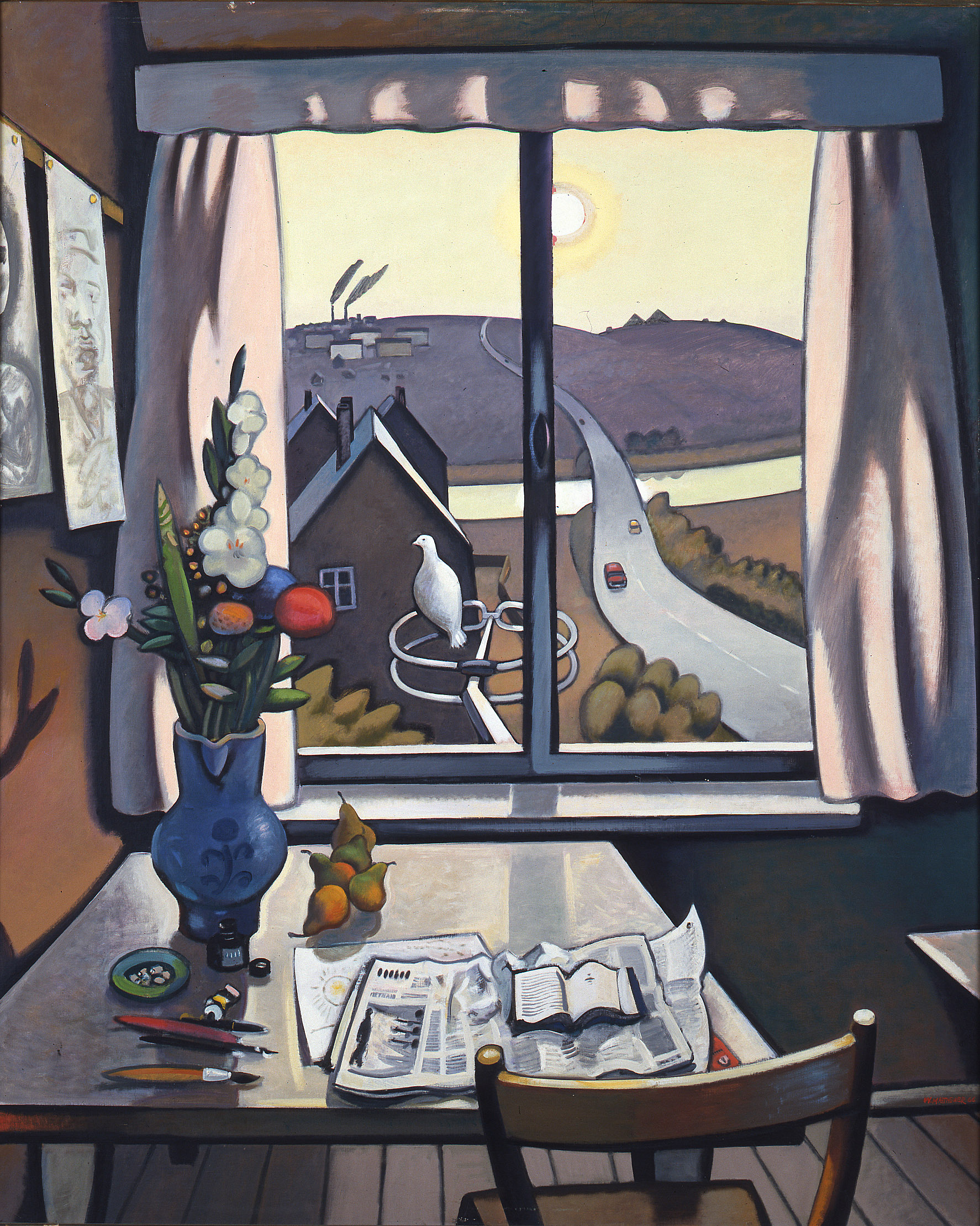 Wolfgang Mattheuer (1927-2004). Fenster II, 1966, Öl auf Hartfaserplatte; 118 x 96 cm, Foto: MJK, Bernd Kuhnert, Berlin. © MJK, Künstler