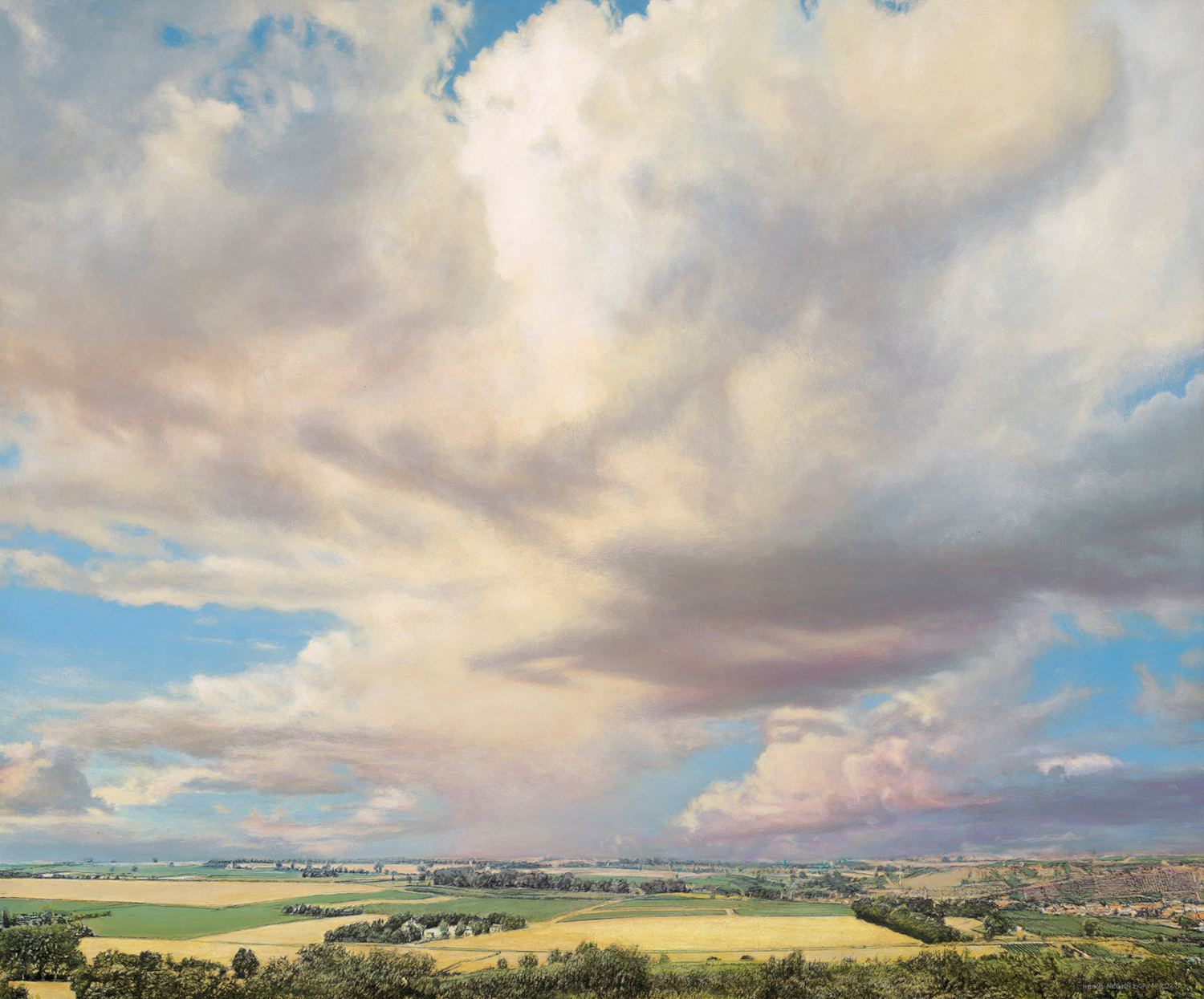 Heike Negenborn, Flurstück, 2025, Acryl auf Holz, 64 x 76 cm