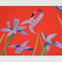Alex Katz - Purple Irises on Red
